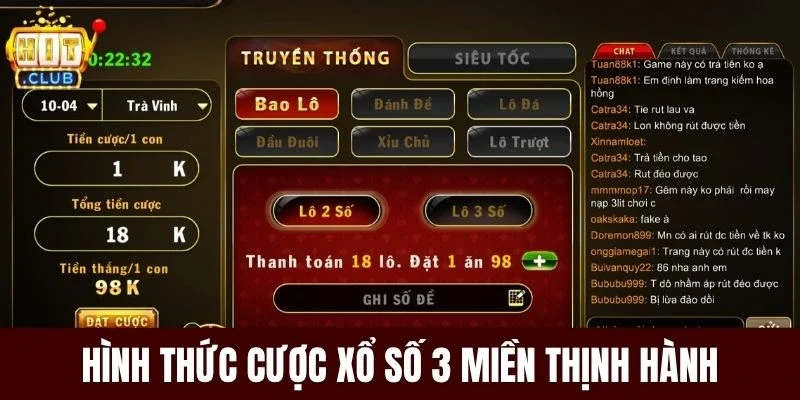 Hình thức cược xổ số 3 miền thịnh hành